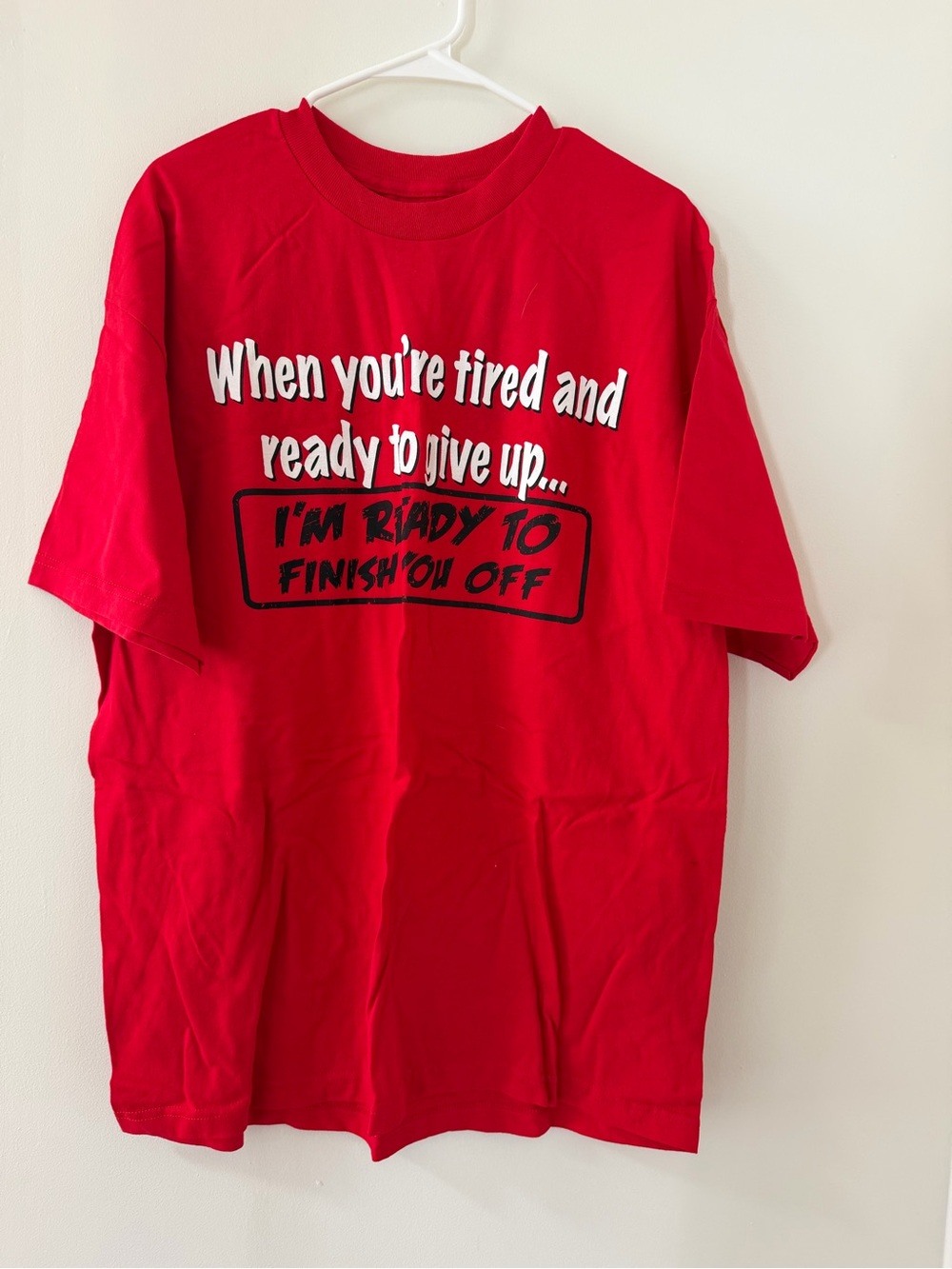 Men’s Red Graphic Short Sleeve Tee with Bold Print